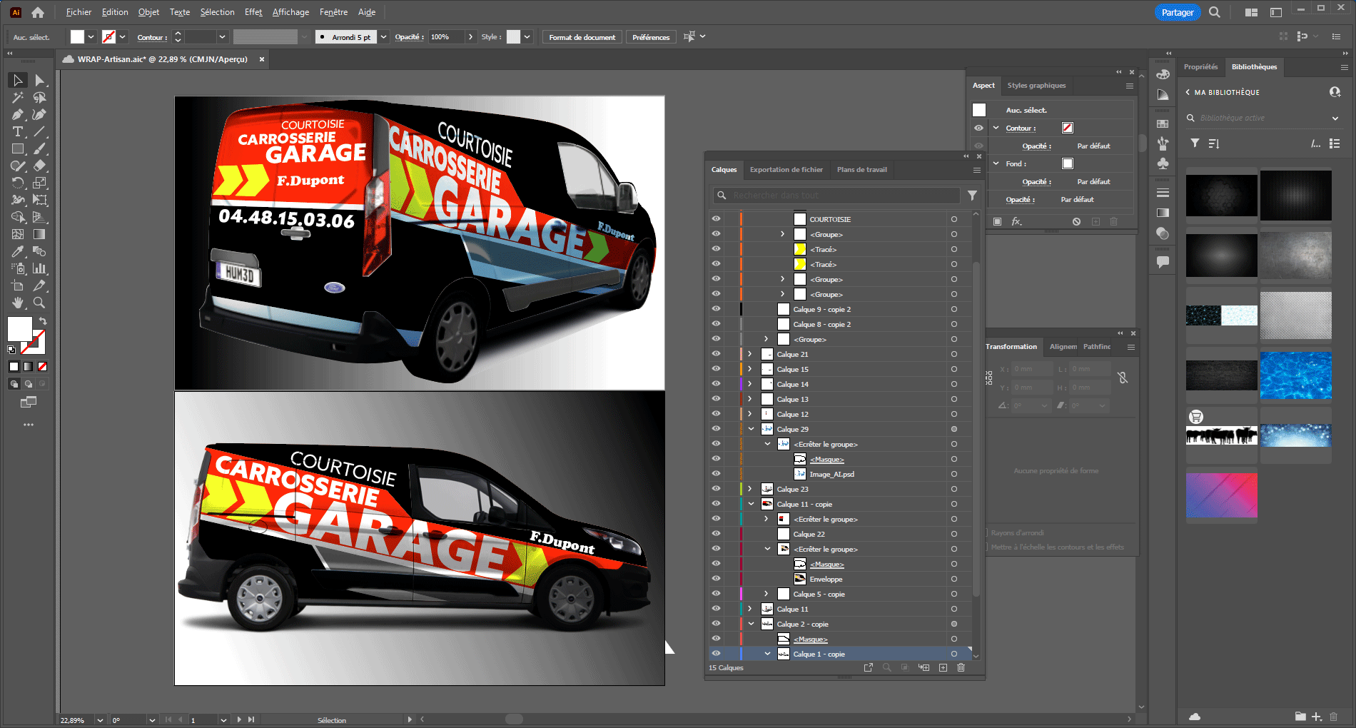 creation maquette covering wrap